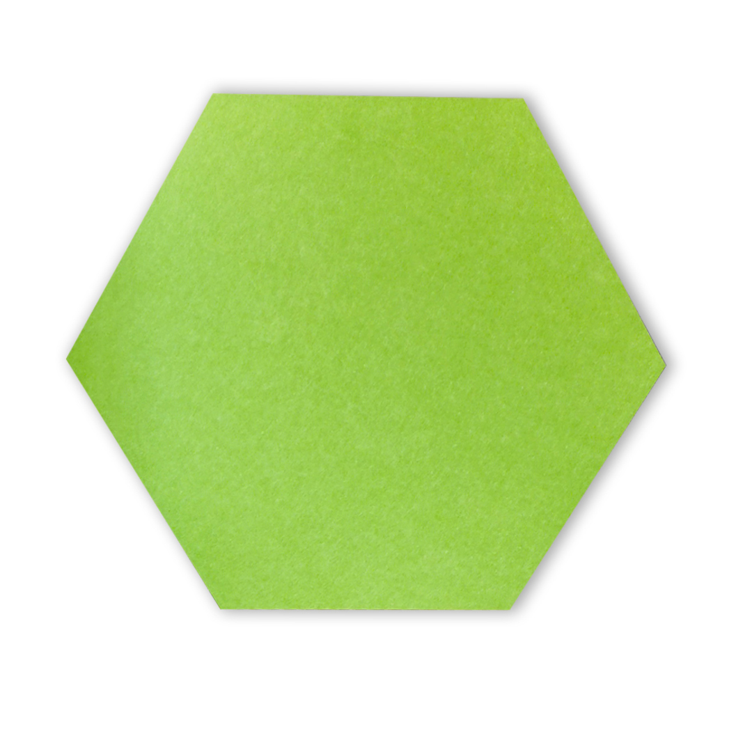 HEXAGON POLYESTER PINBOARD | 600x520mm | Granny Smith | 1pc image 1
